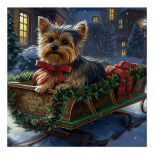 Pôster Yorkshire Terrier Christmas Fesason