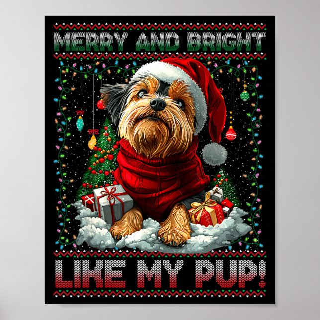 Poster Yorkshire Terrier Christmas Tree Decorations Dog L (Frente)