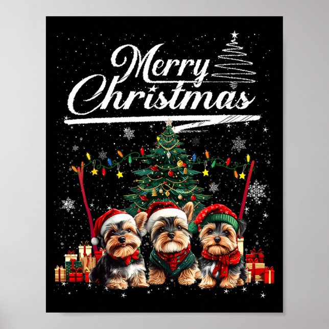 Poster Yorkshire Terrier Christmas Tree Decorations Dog L (Frente)