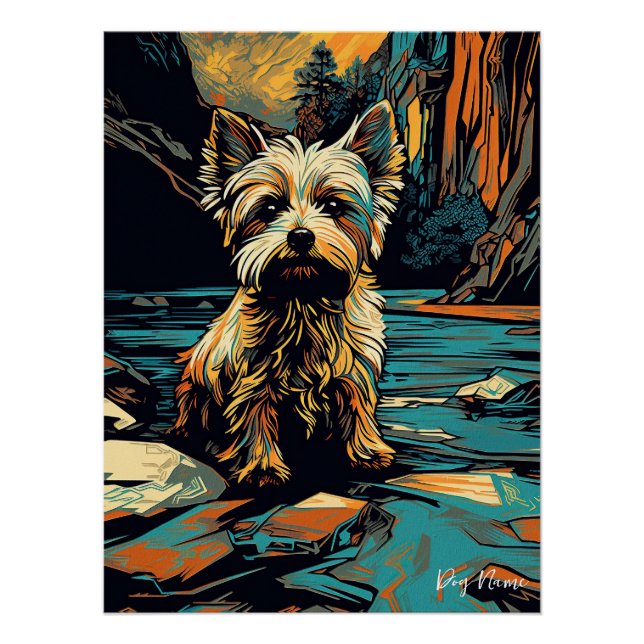 Pôster Yorkshire Terrier Dog 005 - Bruno Pokopen (Frente)