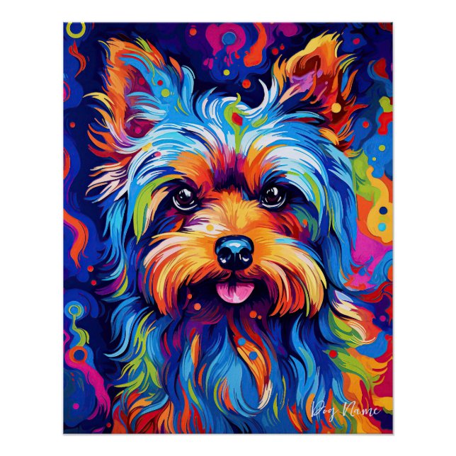 Pôster Yorkshire Terrier Dog 005 - Zetton Ziana (Frente)