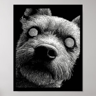 Poster Yorkshire Terrier Hipnótico Olhos Diferentes Weird