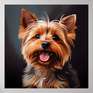 Poster Yorkshire Terrier Realismo Art Retrait