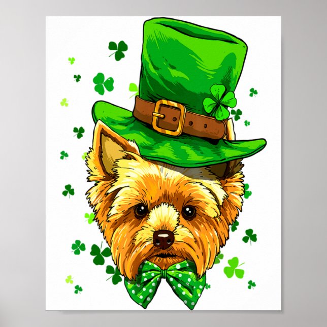 Poster Yorkshire Terrier St Patricks Day Leprechaun Sham  (Frente)