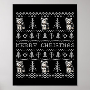 Poster Yorkshire Terrier Ugly Christmas Sweater Engraçado