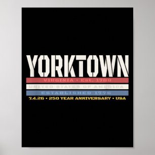 Poster Yorktown Virgínia 1776 EUA Patriótico 250 Anos
