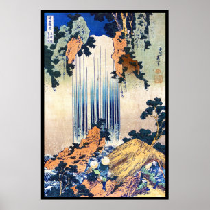 Pôster Yoro Waterfall na província de Mino, Hokusai Kats