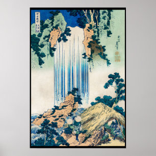 Poster Yoro Waterfall na província de Mino, Hokusai Kats