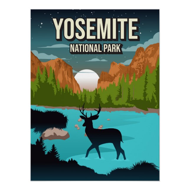 Pôster Yosemite California National Park Nature Poster (Frente)