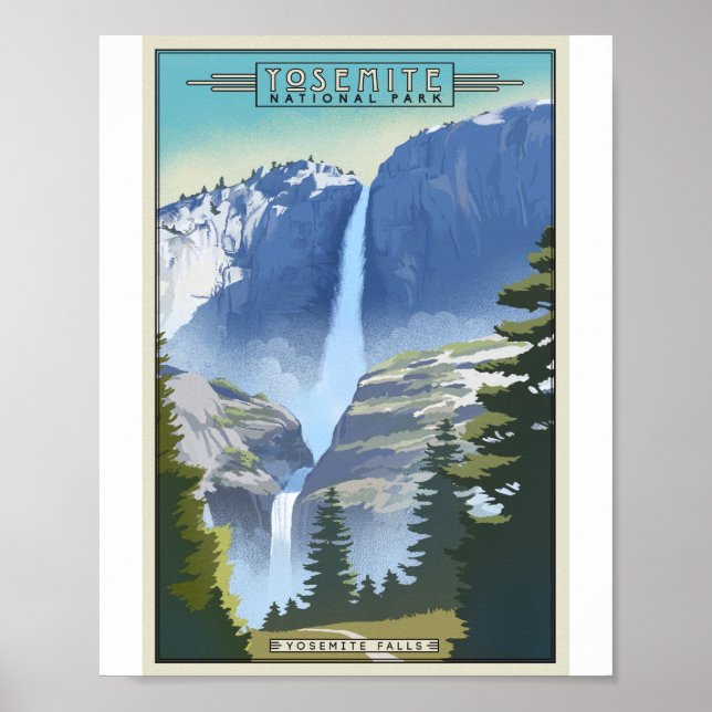 Poster Yosemite National Park Litho Trabalho de arte Post (Frente)