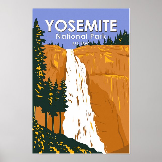 Poster Yosemite National Park Nevada Falls California (Frente)