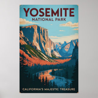 Poster Yosemite National Park Vintage