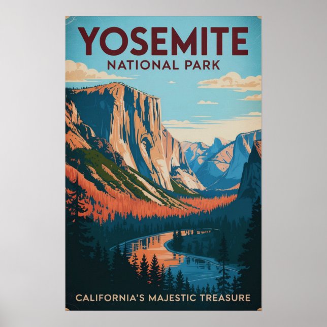 Poster Yosemite National Park Vintage (Frente)