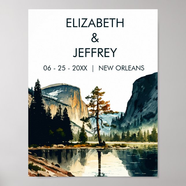 Poster Yosemite National Park Watercolor (Frente)