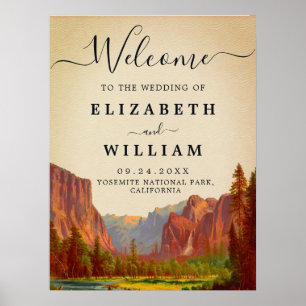 Poster Yosemite National Park Weding Vintage Bem-Vindo