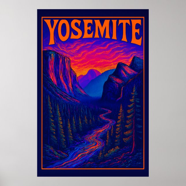 Poster Yosemite Psicodélico (Frente)