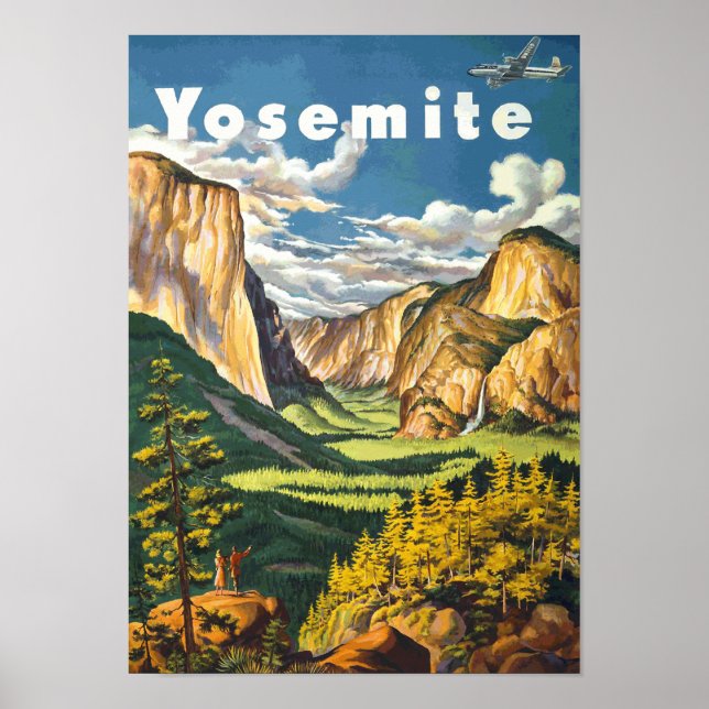 Pôster Yosemite Travel Art (Vector) (Frente)
