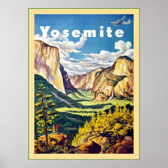 Pôster Yosemite ~ Viagens vintage (Frente)
