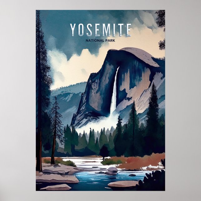 Poster Yosemite Watercolor (Frente)