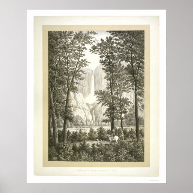 Pôster Yosemite Waterfall, Califórnia (Frente)