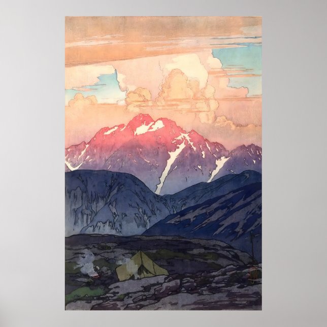Poster Yoshida Hiroshi Morning on Mt. Tsurugi (Frente)