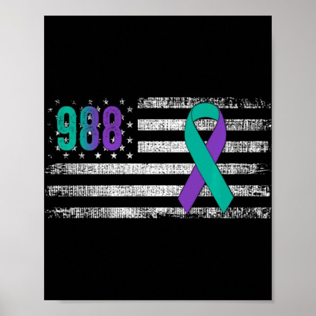 Poster You 988 Suicide Prevention Awareness Men Wo  (Frente)