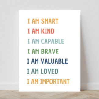 Poster You Are Affirmations Social Emotional Classroom