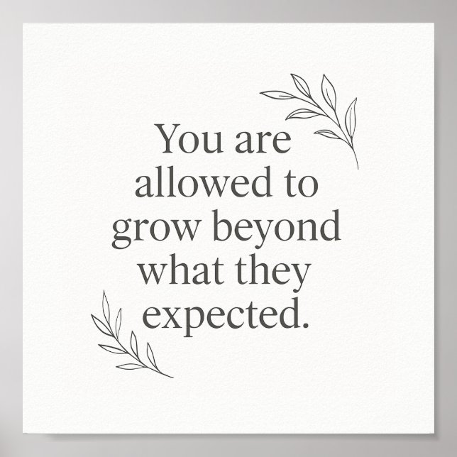 Poster You Are Allowed to Grow – Empowering Wall Art for  (Frente)