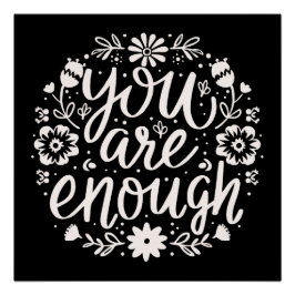 Pôster You are enough self love mental health support