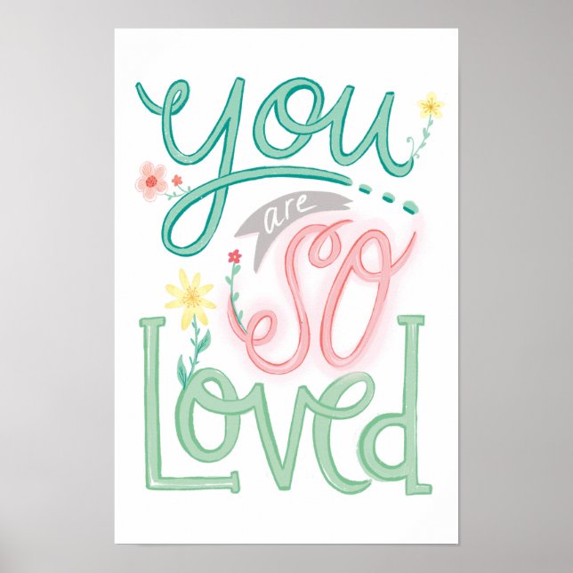 Poster You Are So Loved Nursery girl wall art print  (Frente)
