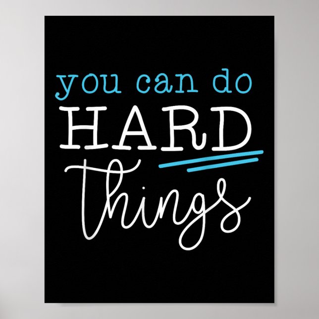 Poster You Can Do Hard Things Insrational Quote Motivatio (Frente)