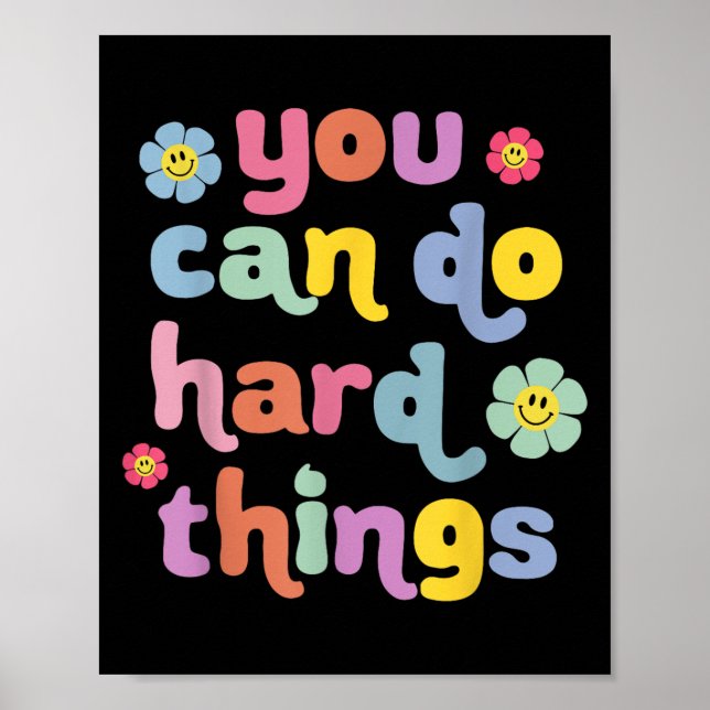 Poster You Can Do Hard Things Teacher Back To School Moti (Frente)