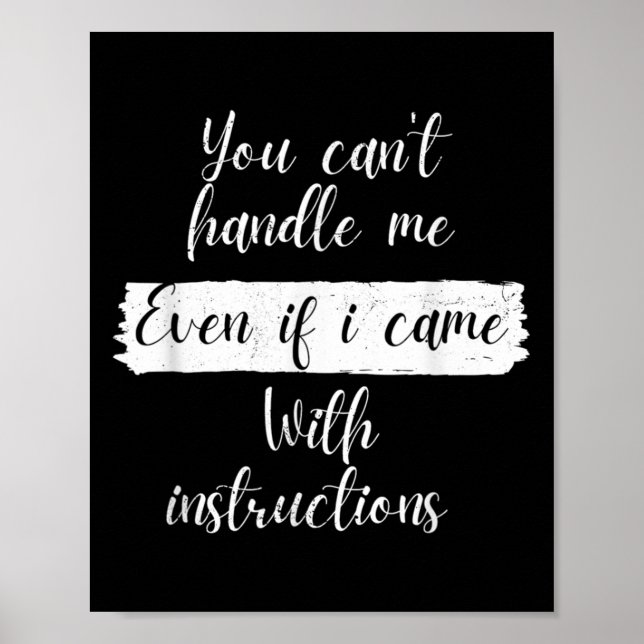 Poster You Can't Handle Me Even If I Came With Instructio (Frente)