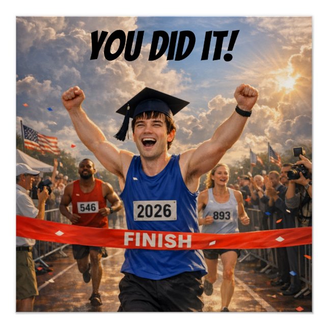 Pôster You Did It! Finish Line Graduation  (Frente)