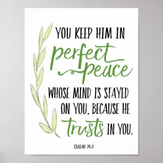 Poster You Keep Him In Perfect Peace Calligraphy