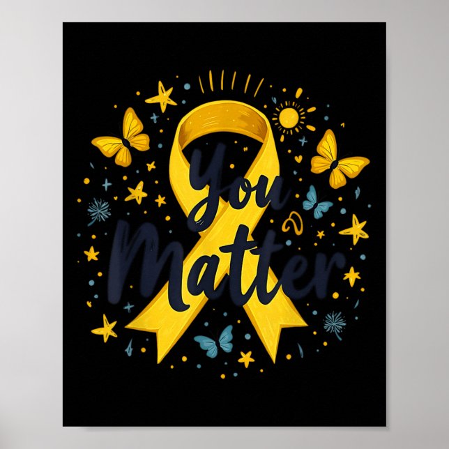 Poster You Matther Suicide Prevention Awareness Yellow Ri (Frente)