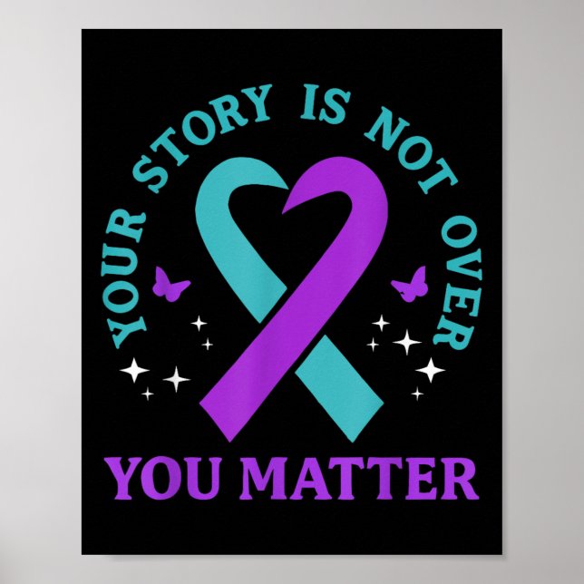 Poster You Story Is Not Over Ribbon Mental Health Women  (Frente)