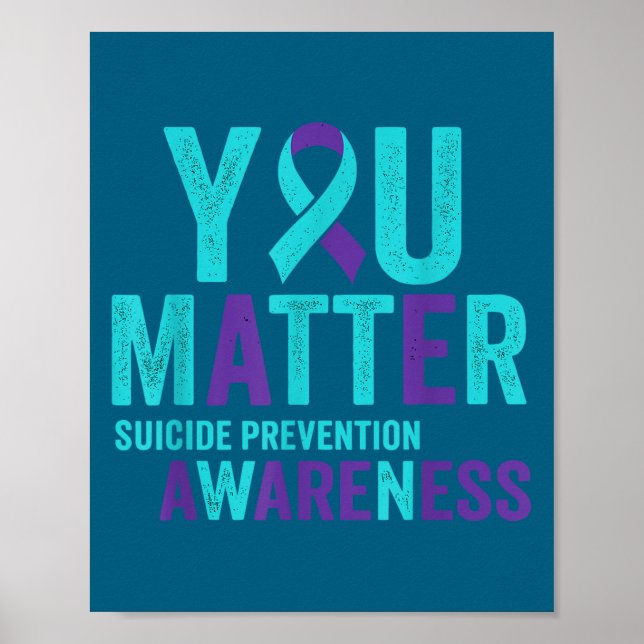Poster You Suicide Prevention Awareness Ribbon  (Frente)