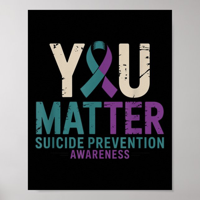 Poster You Suicide Prevention Awareness Ribbon  (Frente)