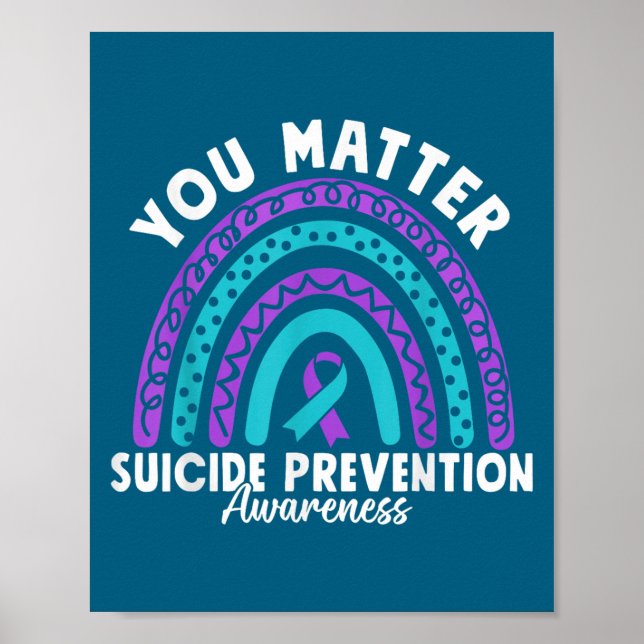 Poster You Suicide Prevention Awareness Teal &amp; Purple (Frente)