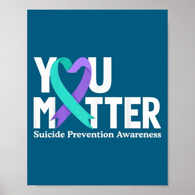 Poster You Suicide Prevention Awareness Teal &amp; Purple (Frente)
