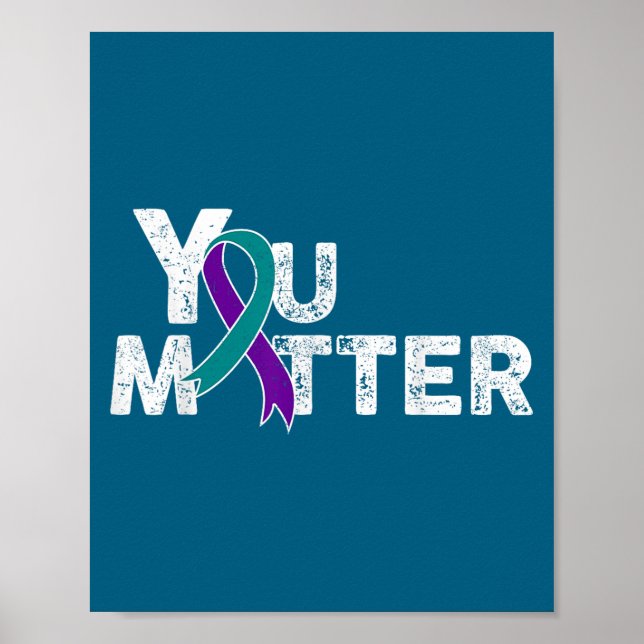 Poster You Suicide Prevention Month Teal Purple Ribbon Gi (Frente)