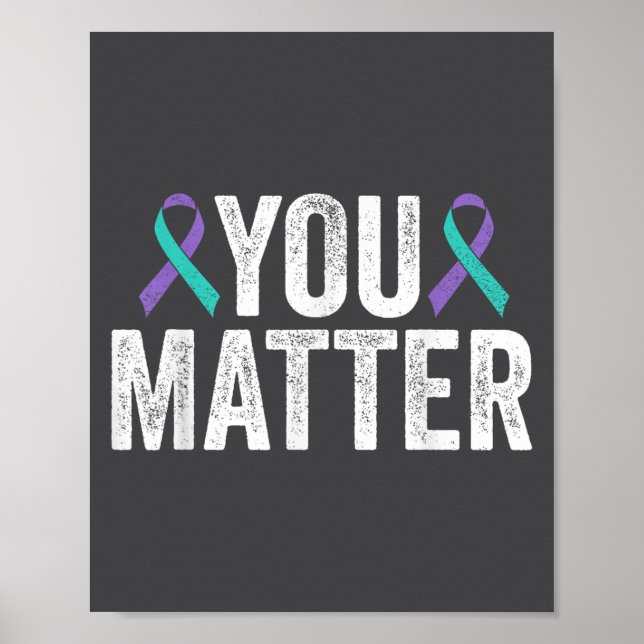 Poster You - Suicide Prevention Teal Purple Awareness Rib (Frente)