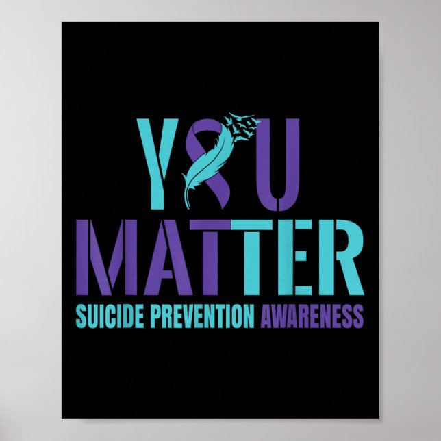 Poster You - Suicide Prevention Teal Purple Awareness Rib (Frente)
