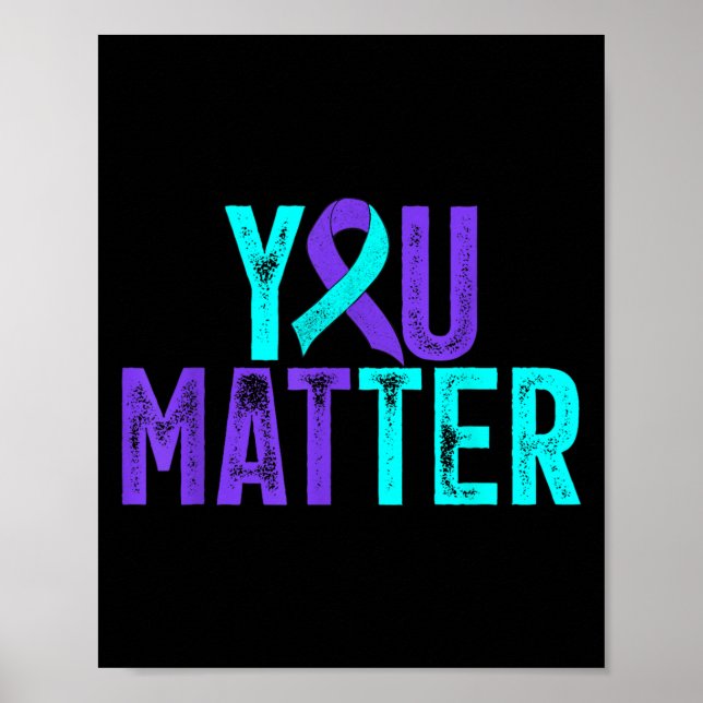 Poster You - Suicide Prevention Teal Purple Awareness Rib (Frente)