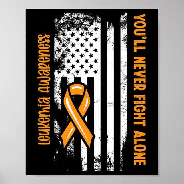 Poster You'll Never Fight Alone Blood Cancer Leukemia Awa (Frente)