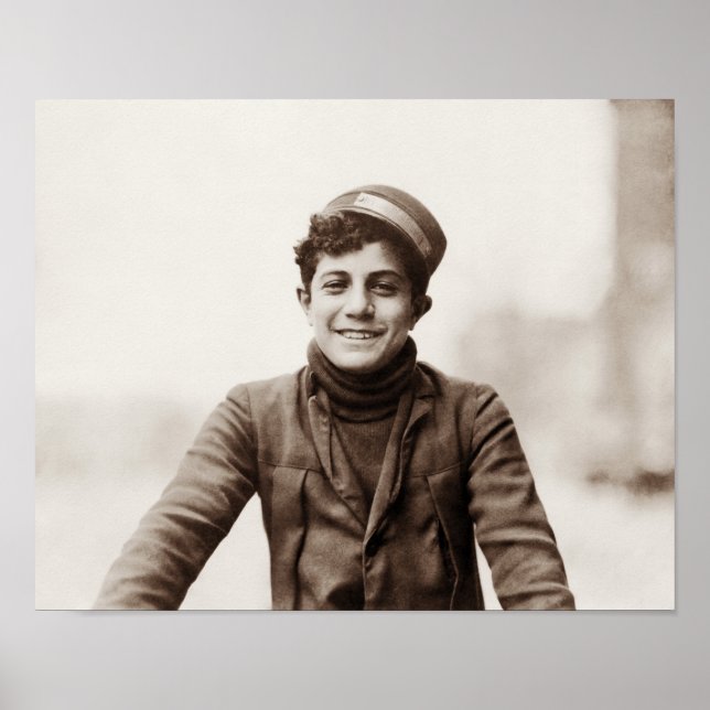 Poster Young Bike Messenger - 1912 - Lewis Hine (Frente)