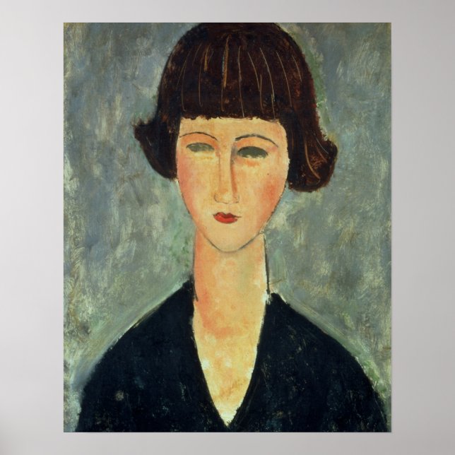 Pôster Young Brunette, 1917 (óleo na canvas) (Frente)