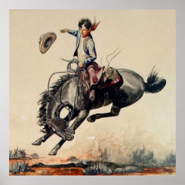 Poster "Young Cowboy" por Will James (Frente)