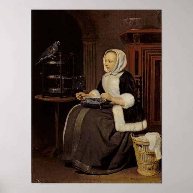 Poster Young Girl at Work (Frente)
